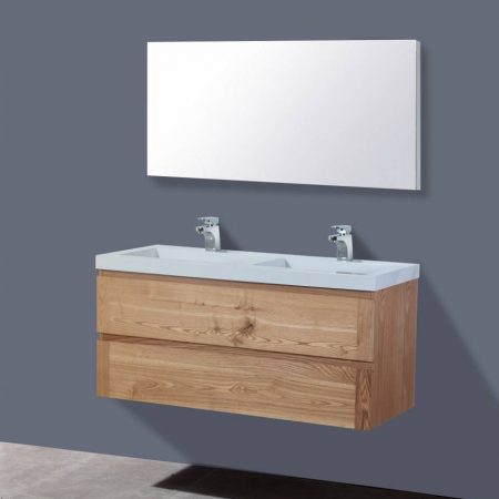 Badmeubel Senza Wood 120 cm Massief Geolied Eiken Aqua Royal