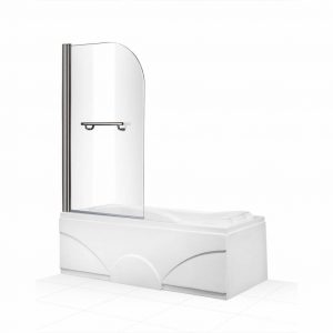 Badwand Megaline Bibi Afgerond 80x140 cm 6 mm Met Handdoekhouder Megaline