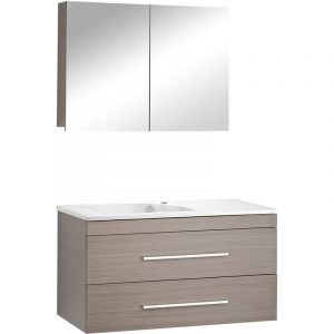 Differnz Badmeubel Style 100cm met kraangat rechts - Grijs Eiken