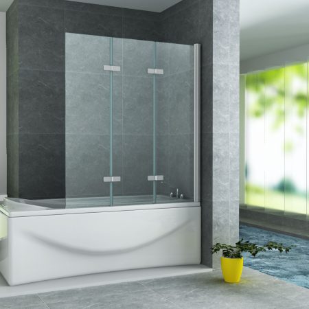SaniGoods Costa 3-delige badwand 130x140cm chroom