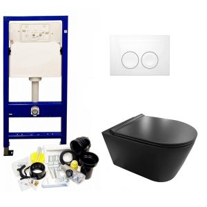 UP100 toiletset met mat zwarte Saniclear Nero toiletpot incl softclose zitting
