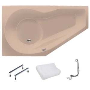 Xenz ruimtebesparend bad Fiji links 160×90 Bahama beige glans