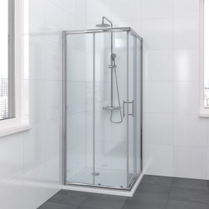 Bruynzeel Riva douchecabine schuifdeur 90x90 aluminium profiel