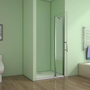 Douchedeur Peony Nisdeur 120x195 Draaideur met Vaste Wand 6mm Helder Glas Antikalk Chroom