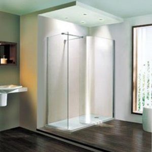Douchewand Walk-In Inloopdouche 6mm gehard easy clean glas transparant 185x87cm - Volente Curved Eastbrook