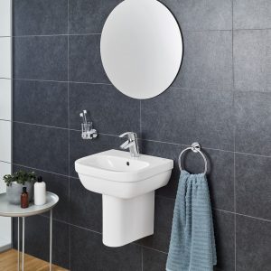 GROHE Euro Ceramic sifonkap voor toiletruimte wastafels, hangend, Glanzend porselein, Alpine Wit