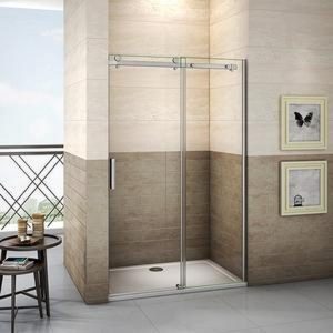 Schuifbare douchedeur hoote 100x195cm, 8mm helder antikalk NANO glas, hoogwaardige aluminium profielen