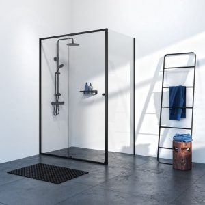 Sealskin Get Wet Contour douchecabine met schuifdeur 120x90cm matzwart