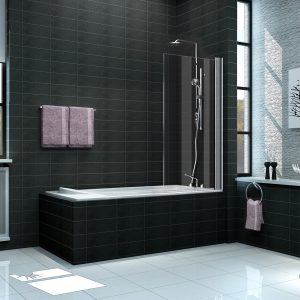 Wiesbaden badwand 80x150 cm 6mm nano chroom