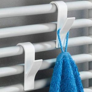 6x Handdoek / Kleding Haak voor Radiator - Verwarming Kledinghaak Hangend - Handdoekradiator Haakjes