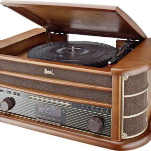Dual NR 50 DAB Stereoset AUX, CD, Cassette, USB, Platenspeler 2 x 5 W Hout