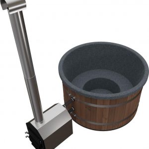 Welltub - Hottub met externe kachel - Antraciet grijs