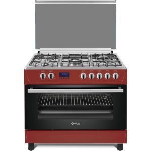 Wiggo Wo-e909r(rx) - Serie 9 - 90cm - Gasfornuis - Rood