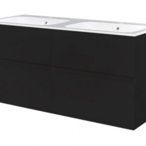 Best Design Bora Black greeploos wastafelmeubel met 4 laden zonder wastafel mat zwart 120cm