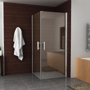 Douchecabine Wiesbaden hoekinstap met dubbele swingdeur 90 x 200 cm