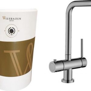 Wiesbaden Calda kokendwaterkraan set met 5 liter-boiler en Piazza kraan, RVS