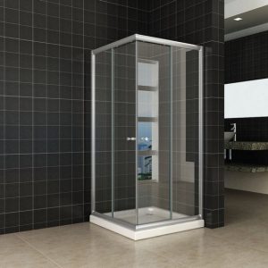 Wiesbaden Eco hoekinstap douchecabine 5 mm 900x900x1900 mm, helder glas